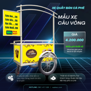 Mẫu xe quầy bán cà phê, Xe Cầu Vồng – Nâng Tầm Quầy Cà Phê